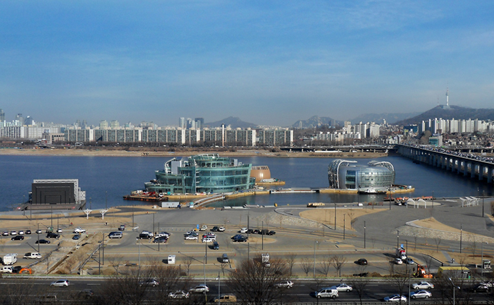 2011년 3월 10일 '세빛섬' 공사현장